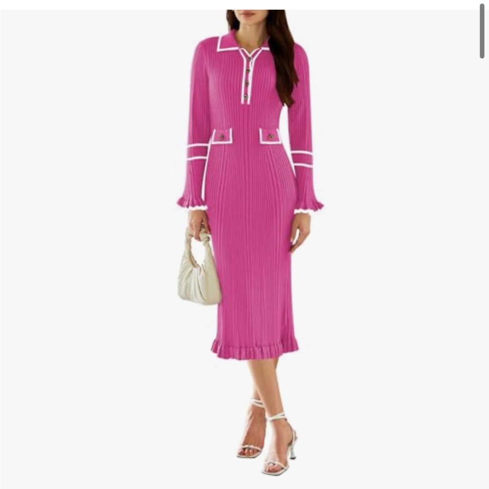Pink Queen Apparel Bodycon Sweater Dress 2025, Slim Fit Size Small - Picture 3 of 13